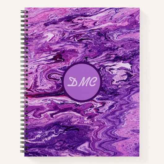 Dark Amethyst Marble Melt Notizblock (Vorderseite)