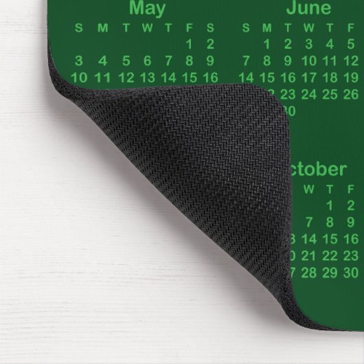 Dark and Kelly Green 2026 Calendar Mousepad (Ecke)
