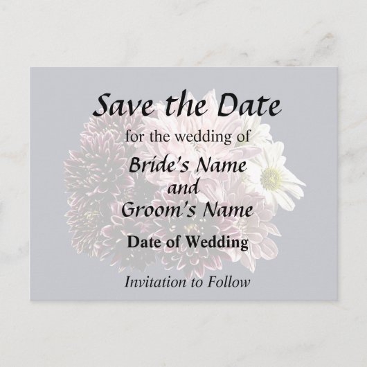 Dark and Light Mums and Daisies Ankündigungspostkarte (Vorderseite)