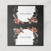 Dark and Moody - Anpassbare Hochzeitsstipps-Platzk Platzkarte (Außenseite Aufgefaltet)