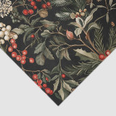 Dark and Moody Christmas Berries and Foliage Seidenpapier (Ausschnitt)