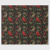 Dark and Moody Christmas Kardinals Geschenkpapier (Flach)
