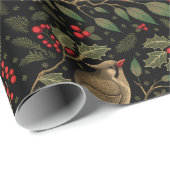 Dark and Moody Christmas Kardinals Geschenkpapier (Rolleneckpunkt)