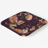 Dark and Moody Dramatic Floral Brautparty Luxe Pappteller (Gewinkelt)