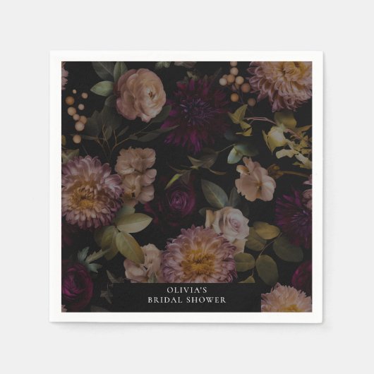 Dark and Moody Dramatisches Brautparty Serviette (Vorderseite)