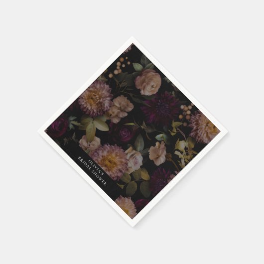 Dark and Moody Dramatisches Brautparty Serviette (Ecke)