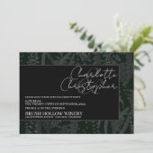 Dark and Moody Ferns Engagement Party Einladung (Stehend Vorderseite)