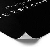 Dark and Moody Ferns Modern Guestbook Sign Poster (Ecke)