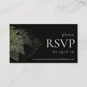 Dark and Moody Ferns Modern RSVP Card Begleitkarte