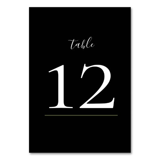 Dark and Moody Ferns Modern Wedding Tischnummern (Rückseite)