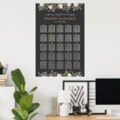 Dark and Moody Floral Boho Hochzeitssitze Poster (Heimbüro)