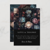 Dark and Moody Floral Gothic Brautparty Dankeskarte (Vorne/Hinten)