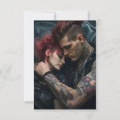 Dark and Moody Floral Gothic Brautparty Dankeskarte (Rückseite)