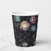 Dark and Moody Floral Gothic Brautparty Pappbecher (Vorderseite)