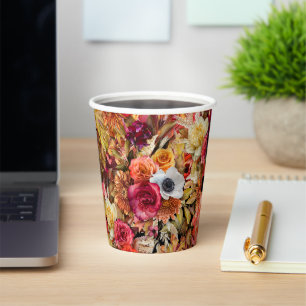 Dark and Moody Floral Gothic Brautparty Pappbecher
