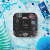 Dark and Moody Floral Gothic Brautparty Pappteller (Party)