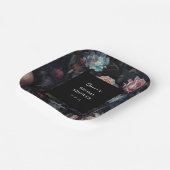 Dark and Moody Floral Gothic Brautparty Pappteller (Gewinkelt)