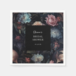 Dark and Moody Floral Gothic Brautparty Serviette