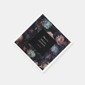 Dark and Moody Floral Gothic Brautparty Serviette (Ecke)