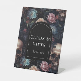 Dark and Moody Floral Gothic Brautparty Sign Sockelschild