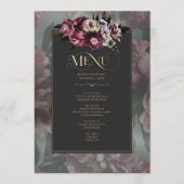 Dark and Moody Floral Menu Card Menükarte (Vorderseite)