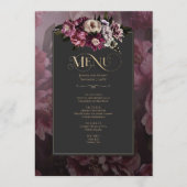 Dark and Moody Floral Menu Card Menükarte (Vorderseite)