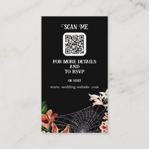 Dark and Moody Goth Wedding Card QR Code Begleitkarte