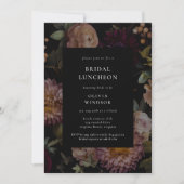 Dark and Moody Gothic Black Floral Bridal Luncheon Einladung (Vorderseite)