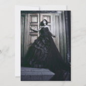 Dark and Moody Gothic Black Floral Vielen Dank Einladung (Rückseite)