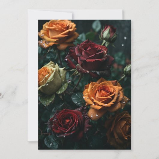 Dark and Moody Gothic Romantic Rose Hochzeit Einladung (Rückseite)