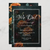 Dark and Moody Gothic Romantic Rose Hochzeit Einladung (Vorne/Hinten)