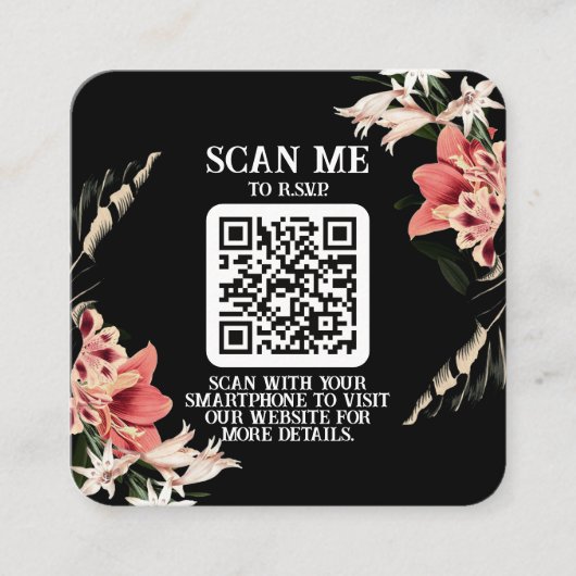 Dark and Moody QR Code Wedding Enclosure Card Begleitkarte (Vorderseite)
