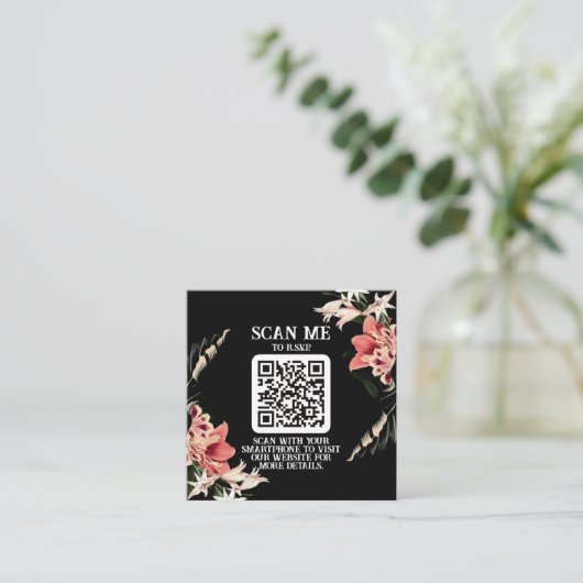 Dark and Moody QR Code Wedding Enclosure Card Begleitkarte (Stehend Vorderseite)