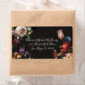 Dark and Moody Rembrandt Floral address labels (Insitu)