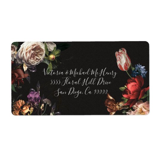 Dark and Moody Rembrandt Floral address labels (Vorne)