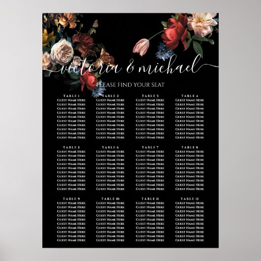 Dark and Moody Rembrandt Floral Seekarte Poster (Vorne)