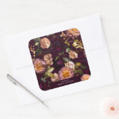 Dark and Moody Romantic Burgundy Brautparty Quadratischer Aufkleber (Umschlag)