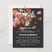Dark and Moody Still Life Floral Post Hochzeit RSVP Karte (Vorderseite)