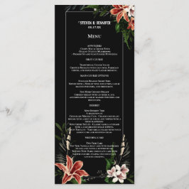 Dark and Moody Wedding Menu Botanical Vintag Goth Menükarte
