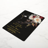 Dark and Moody Winter Floral Foi Wedding Folieneinladung (Gedreht)