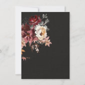 Dark and Moody Winter Floral Wedding Einladung (Rückseite)