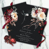 Dark and Moody Winter Floral Wedding Einladung
