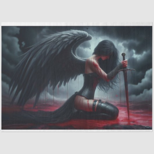 Dark Angel Battle Tissue Paper Seidenpapier (Vorderseite)