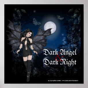 Dark Angel & Dark Night Fantasy Poster/Print Poster