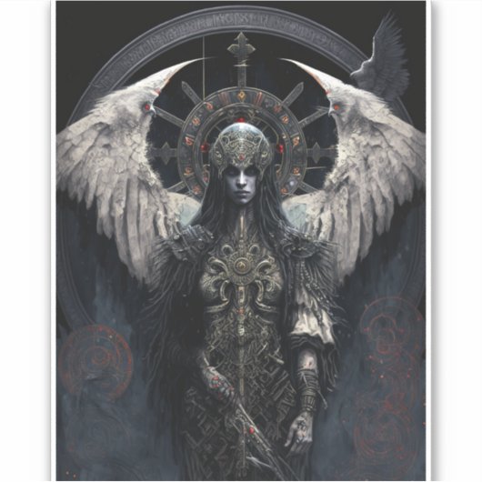 Dark Angel Gothic Fantasy Art Aufkleber (Vorderseite)