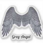 Dark Angel Gray Wings Vinyl Cutout Sticker (Vorderseite)