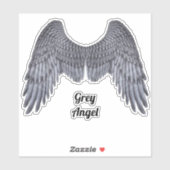 Dark Angel Gray Wings Vinyl Cutout Sticker (Blatt)