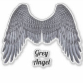 Dark Angel Gray Wings Vinyl Cutout Sticker (Vorderseite)
