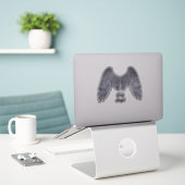 Dark Angel Gray Wings Vinyl Cutout Sticker (Laptop auf Schreibtisch)