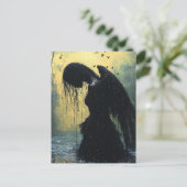 Dark Angel in Rain Fantasy Postkarte (Stehend Vorderseite)
